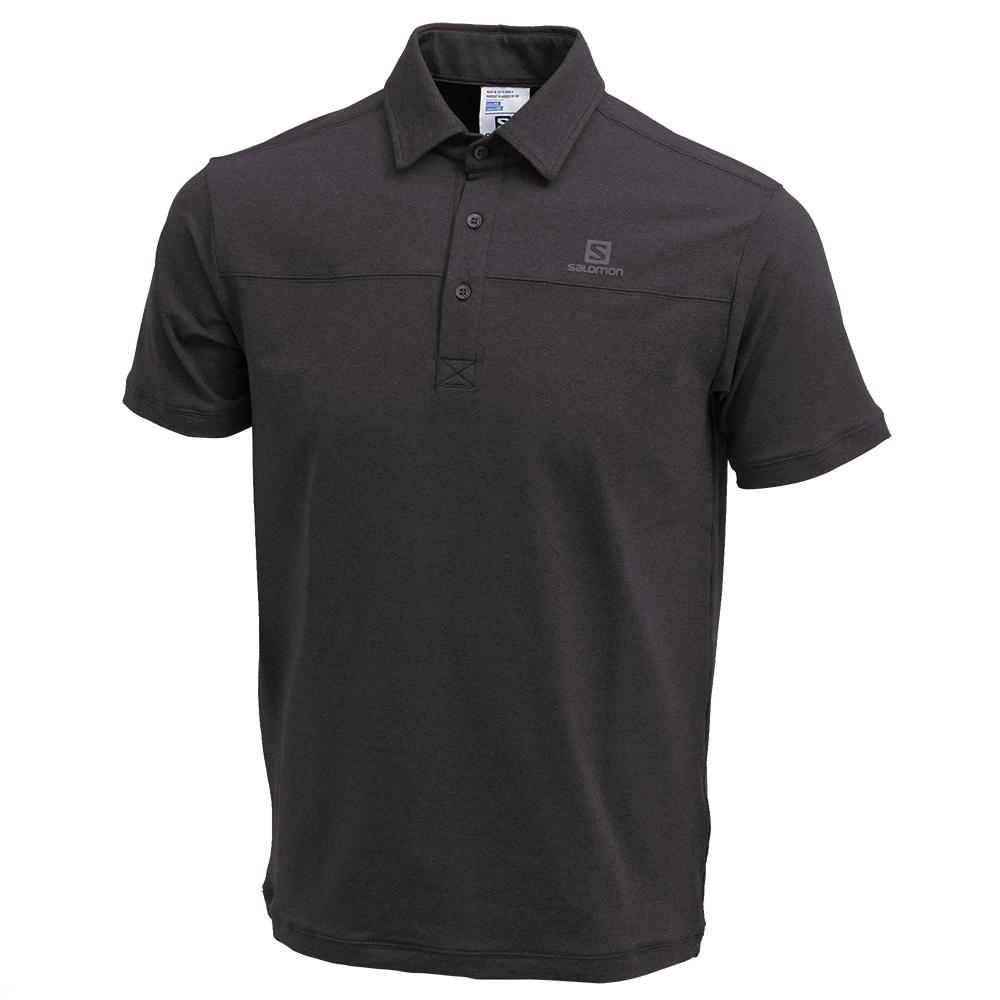 Salomon Singapore Mens T-shirts - CUSTOM SS POLO M Black | 79826-CDOA